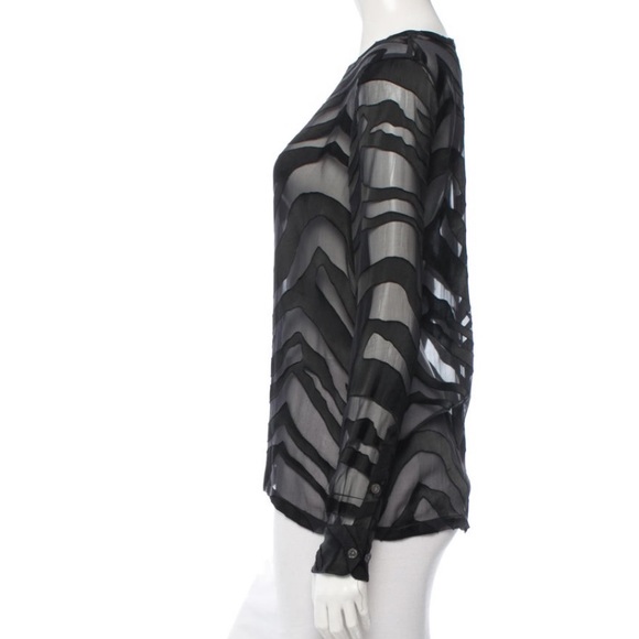 Equipment sheer top with zebra pattern print XS - Picture 2 of 4